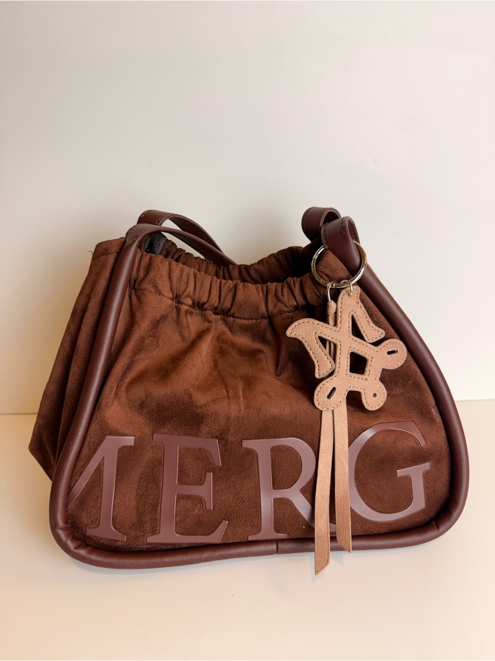 MERGE A Day Bag‎ Medium Ancient Vegan Suede Brown Shoulder Tote Bag